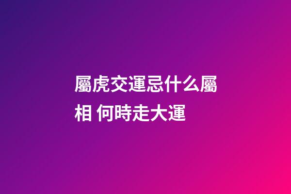 屬虎交運忌什么屬相 何時走大運